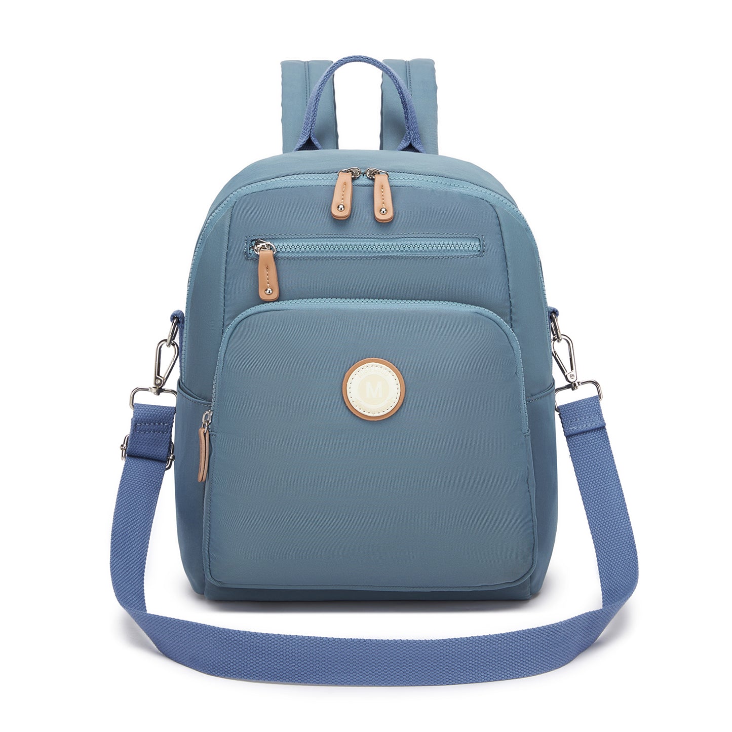 Miss Lulu Women's Backpack, Water-Resistant Nylon Convertible Shoulder and Crossbody Bag for Travel Work (BPM2617) - Blue