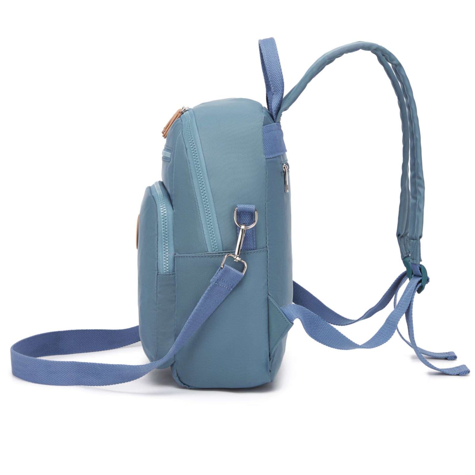 Miss Lulu Women's Backpack, Water-Resistant Nylon Convertible Shoulder and Crossbody Bag for Travel Work (BPM2617) - Blue