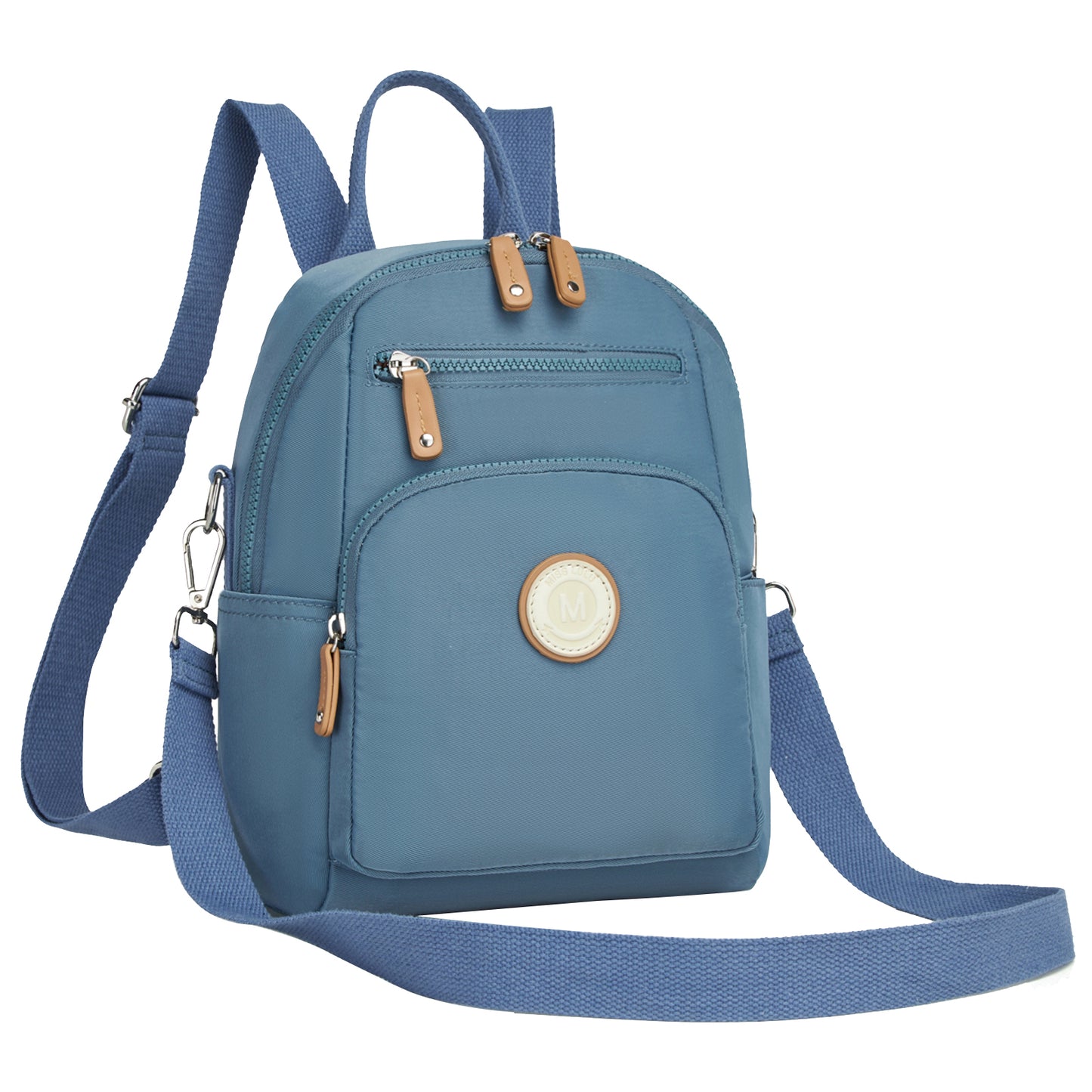 Miss Lulu 3-in-1 Convertible Backpack with Removable Long Strap - Wear as Backpack, Shoulder or Crossbody Bag (BPM2651) - Blue