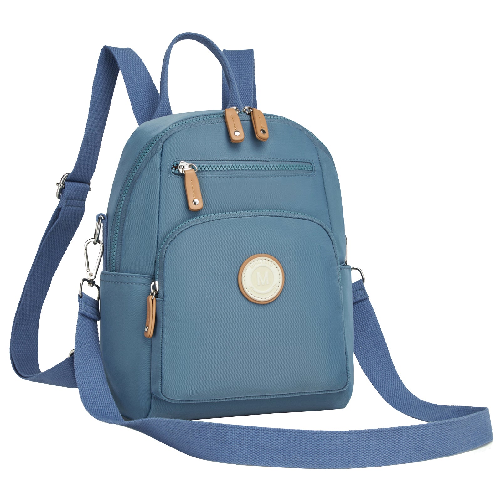 Miss Lulu 3-in-1 Convertible Backpack with Removable Long Strap - Wear as Backpack, Shoulder or Crossbody Bag (BPM2651) - Blue