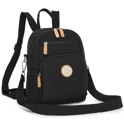 Miss Lulu 3-in-1 Convertible Backpack with Removable Long Strap - Wear as Backpack, Shoulder or Crossbody Bag (BPM2651) - Black