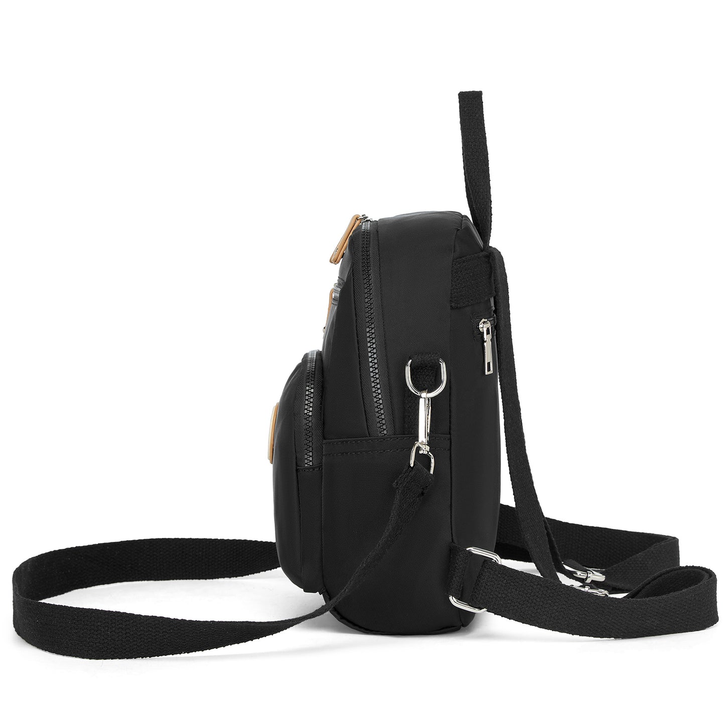 Miss Lulu 3-in-1 Convertible Backpack with Removable Long Strap - Wear as Backpack, Shoulder or Crossbody Bag (BPM2651) - Black