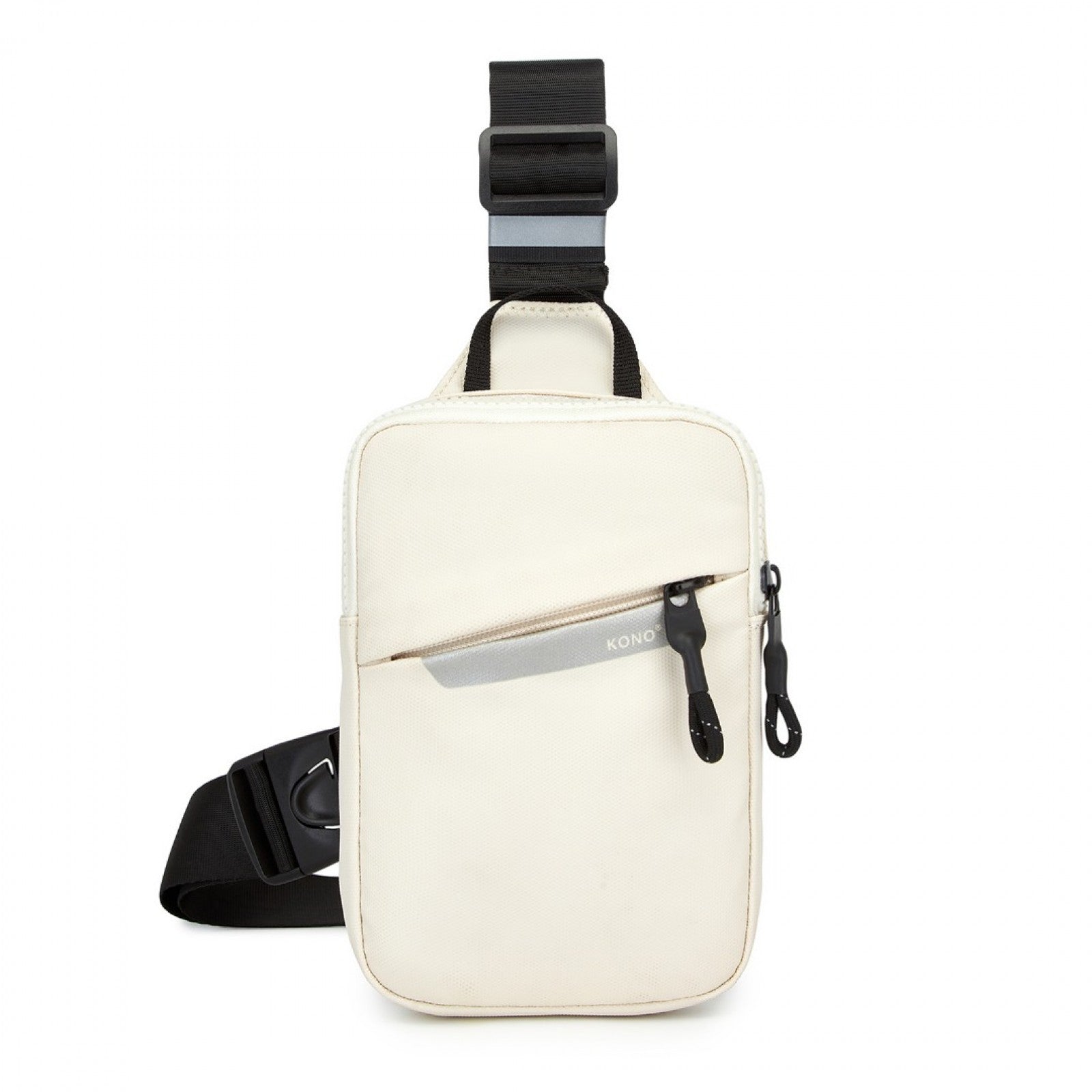 Kono Lightweight Crossbody Sling Bag with Adjustable Strap Multiple Pockets for Travel and Everyday Use (CEK2445) - Beige