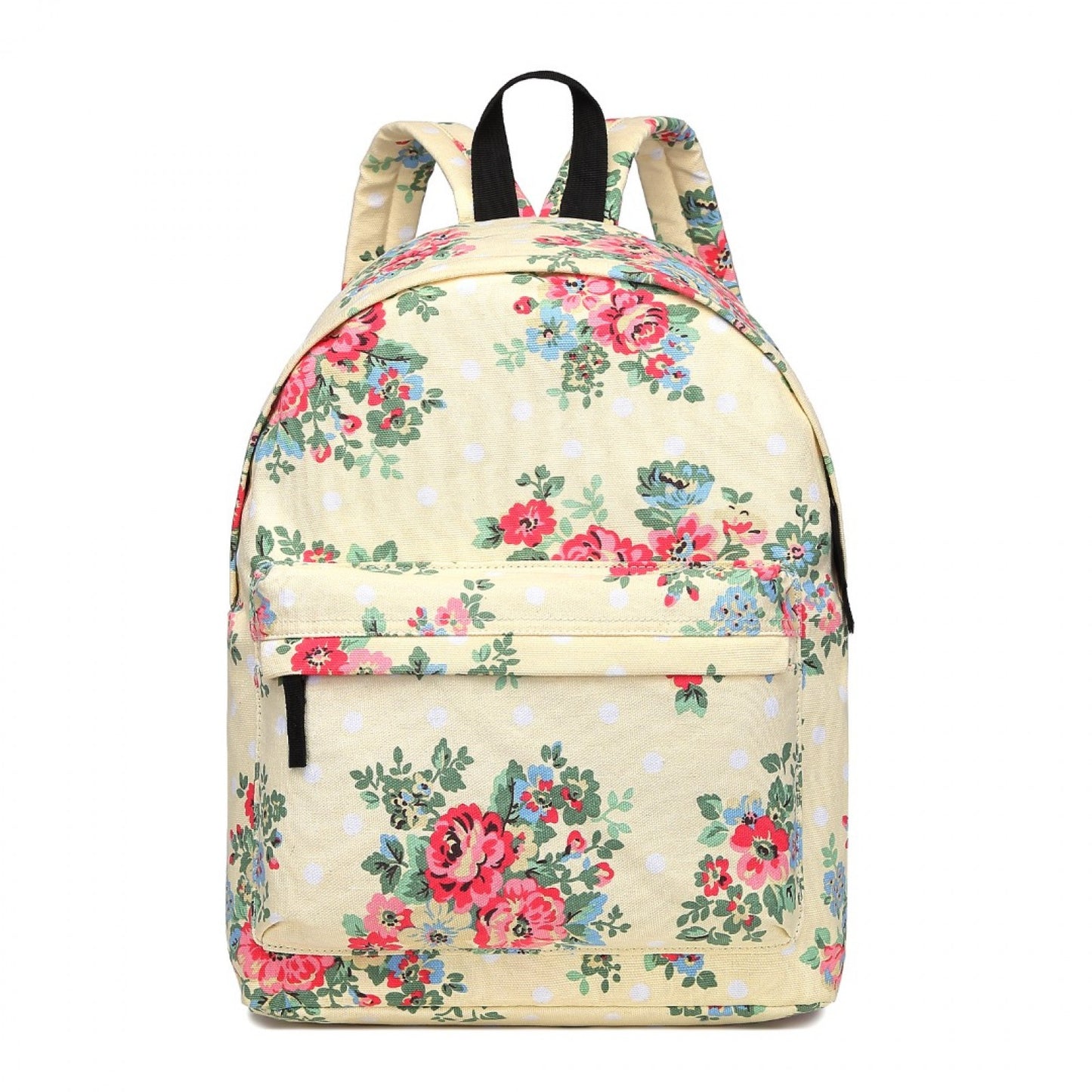 Miss Lulu Large Backpack Flower Polka Dot (E1401F) - Beige