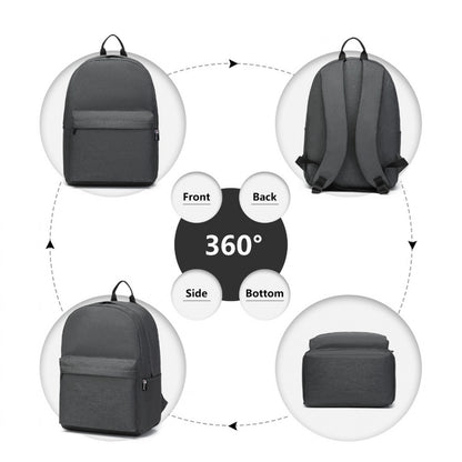 Kono Durable Polyester Everyday Backpack With Sleek Design (E1930) - Dark Grey