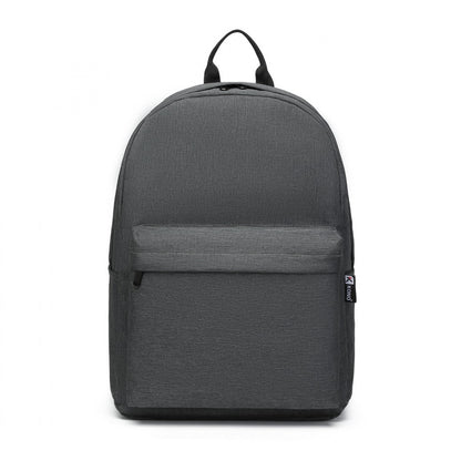 Kono Durable Polyester Everyday Backpack With Sleek Design (E1930) - Dark Grey