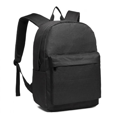 Kono Durable Polyester Everyday Backpack With Sleek Design (E1930) - Black