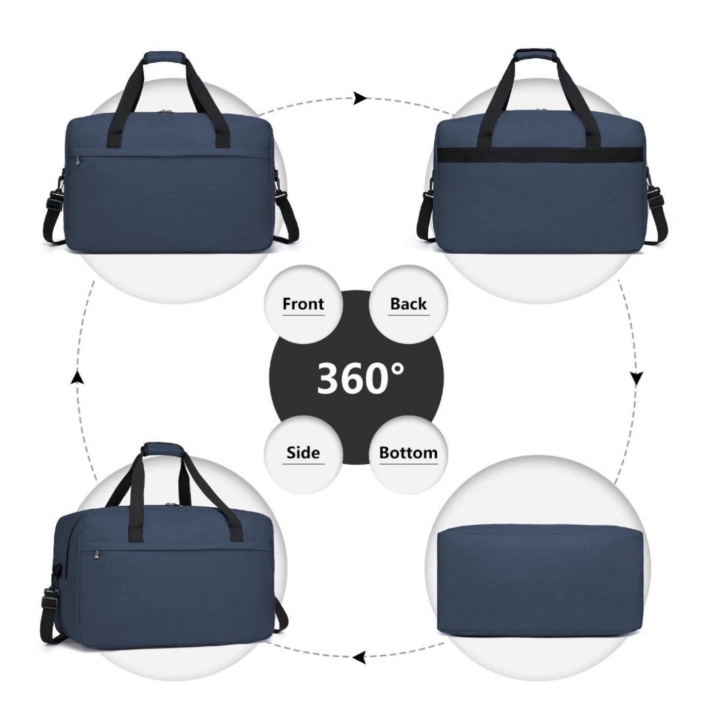 Kono Lightweight Multi Purpose Unisex Sports Travel Duffel Bag (E1960L) - Navy