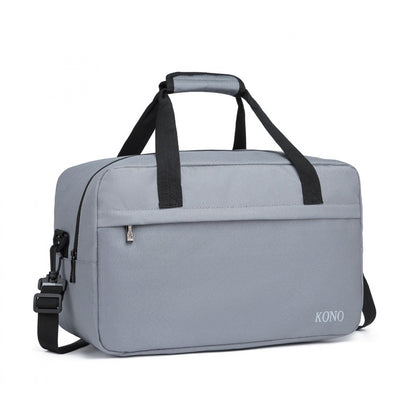 Kono Lightweight Multi Purpose Unisex Sports Travel Duffel Bag (E1960M) - Light Grey