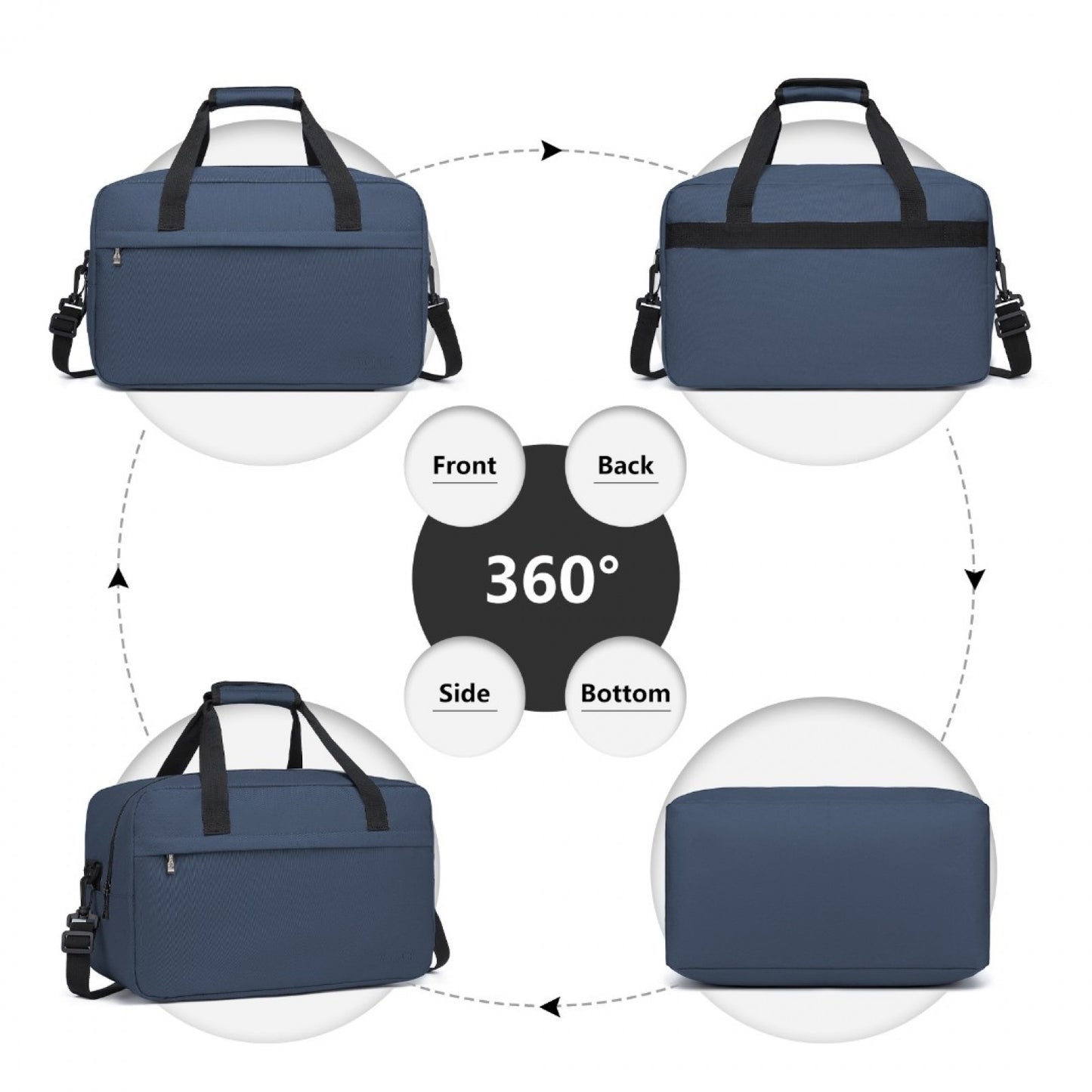 Kono Lightweight Multi Purpose Unisex Sports Travel Duffel Bag (E1960M) - Navy