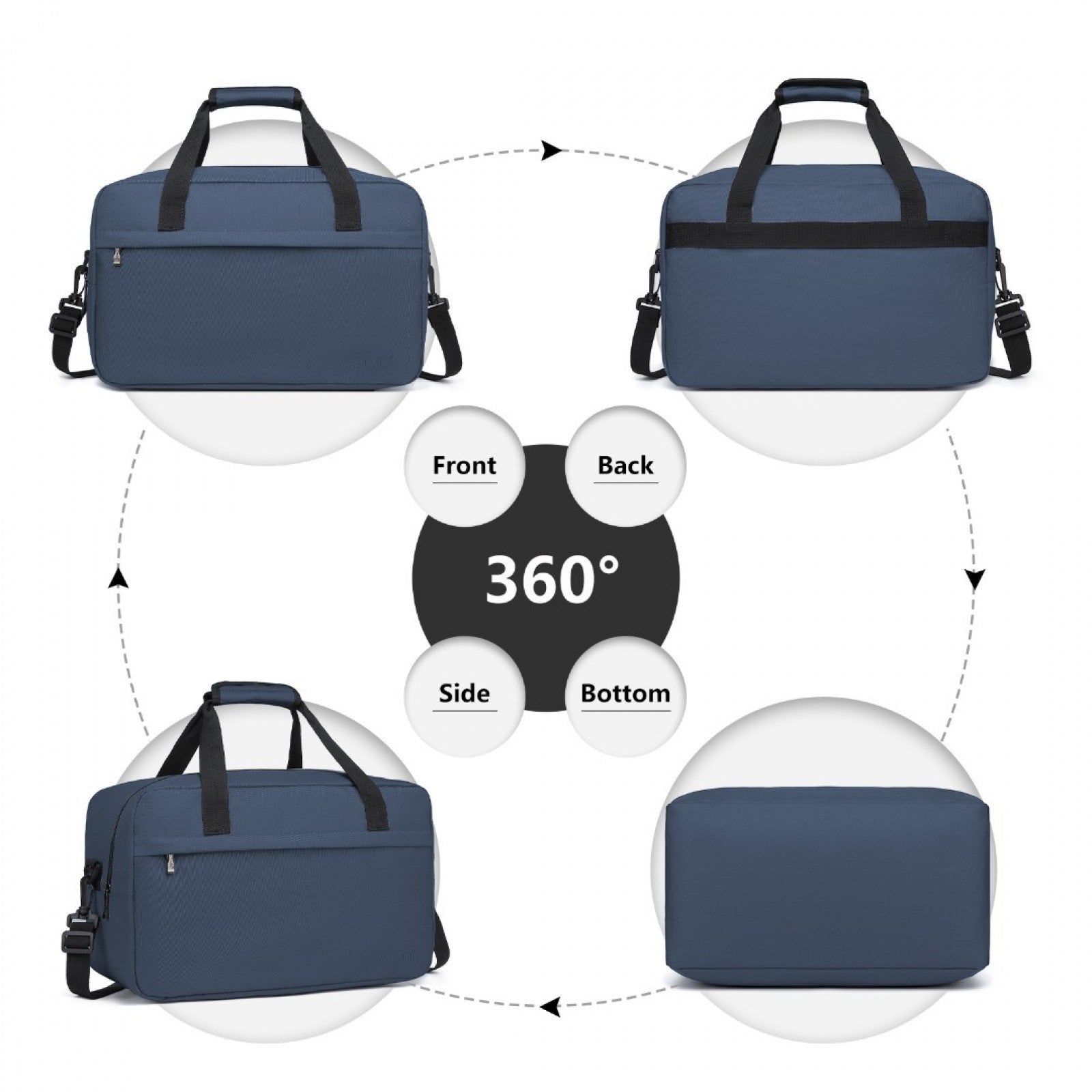 Kono Lightweight Multi Purpose Unisex Sports Travel Duffel Bag (E1960M) - Navy
