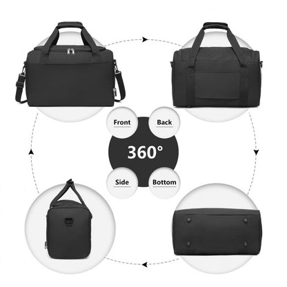 Kono Structured Travel Duffle Bag (E2016S) - Black