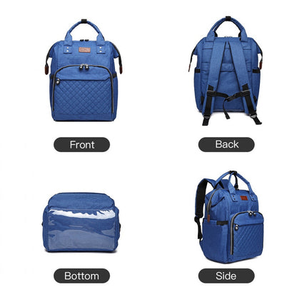 Kono Wide Open Designed Baby Diaper Changing Backpack (E6705) - Blue