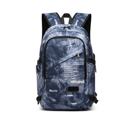 Kono Business Laptop Backpack with USB Charging Port (E6715) - Cloudy Blue