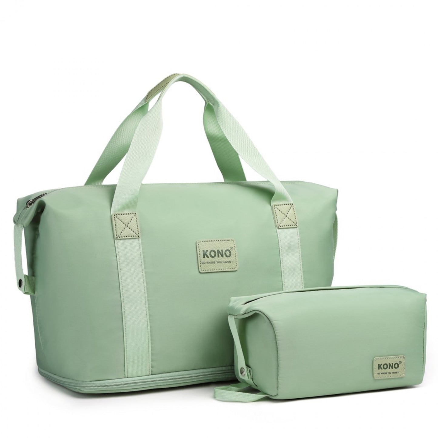 Kono Two Pieces Expandable Durable Waterproof Travel Duffel Bag Set (EA2212) - Green