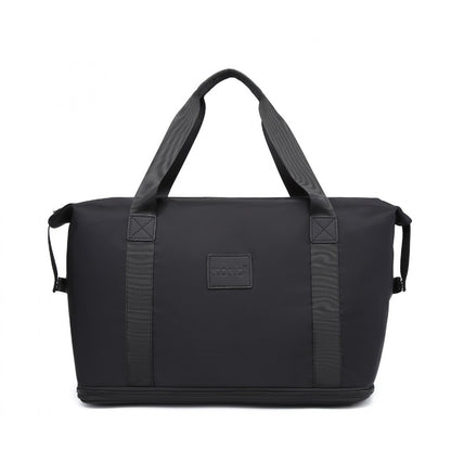 Kono Two Pieces Expandable Durable Waterproof Travel Duffel Bag Set (EA2212) - Black