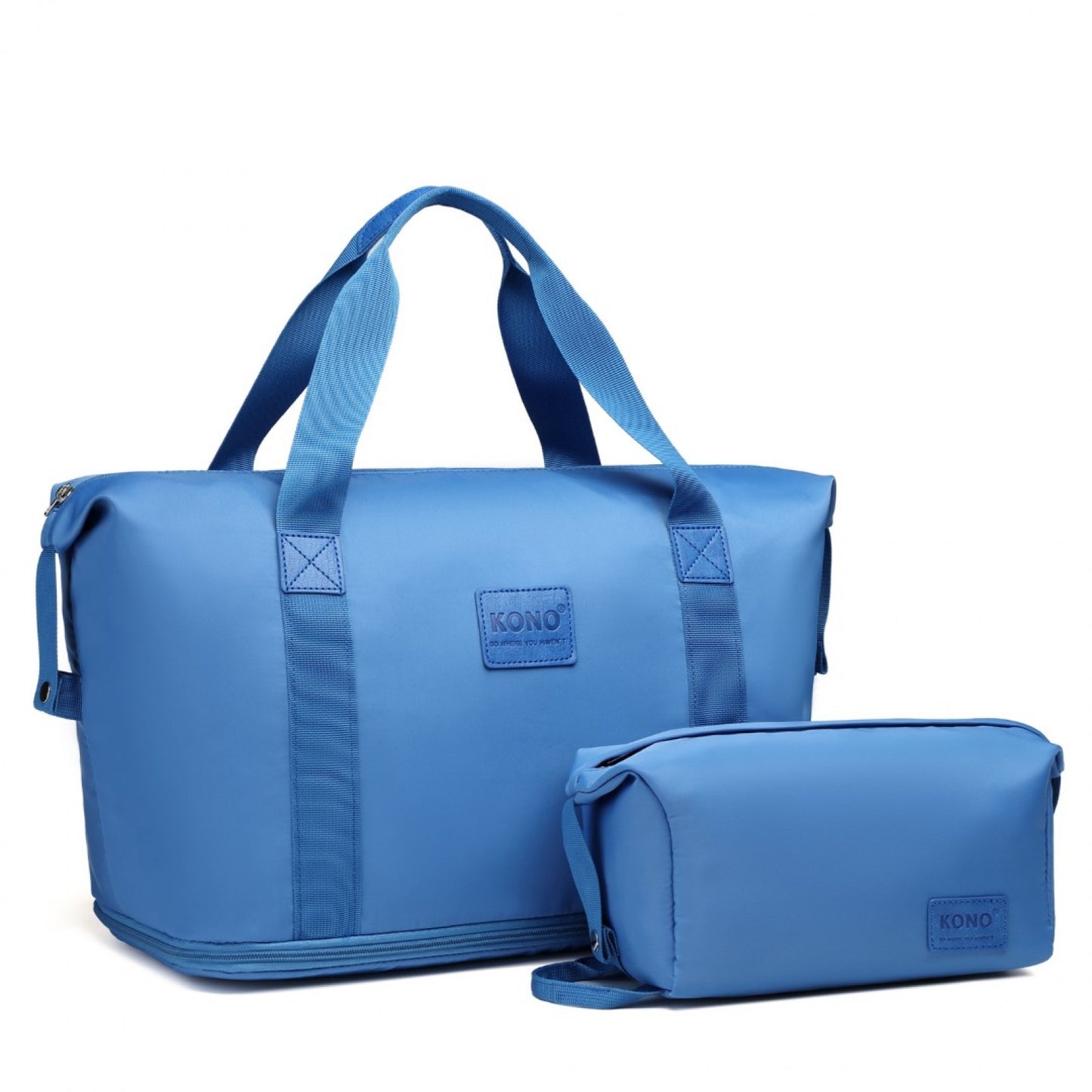 Kono Two Pieces Expandable Durable Waterproof Travel Duffel Bag Set (EA2212) - Navy