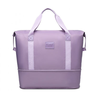 Kono Two Pieces Expandable Durable Waterproof Travel Duffel Bag Set (EA2212) - Purple