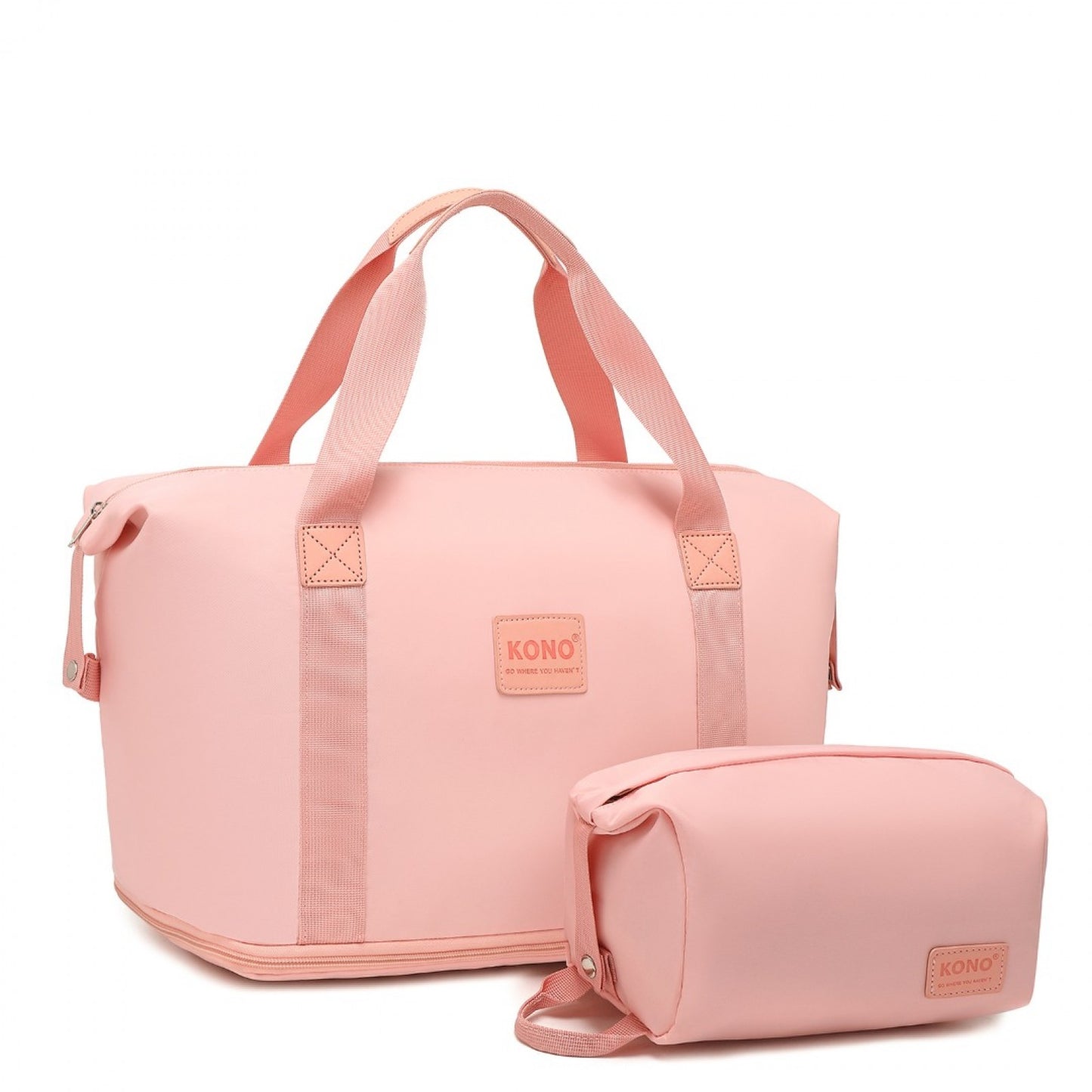 Kono Two Pieces Expandable Durable Waterproof Travel Duffel Bag Set (EA2212) - Pink
