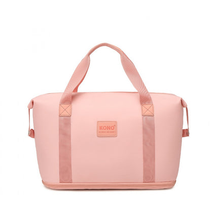 Kono Two Pieces Expandable Durable Waterproof Travel Duffel Bag Set (EA2212) - Pink