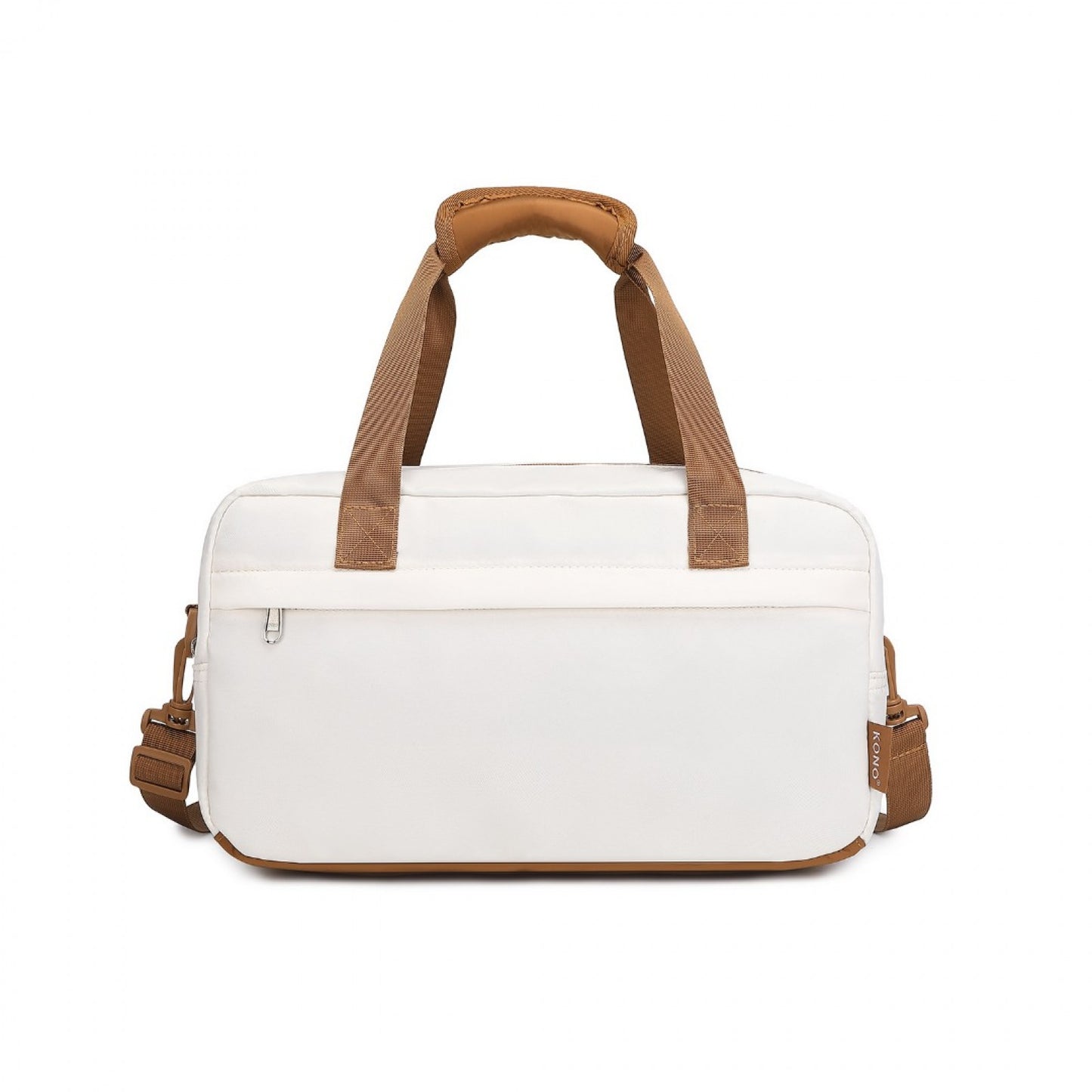 Kono Lightweight Water-Resistant Foldable Under Seat Travel Carry-on Duffel Bag Small (EA2369S) - Beige & Brown