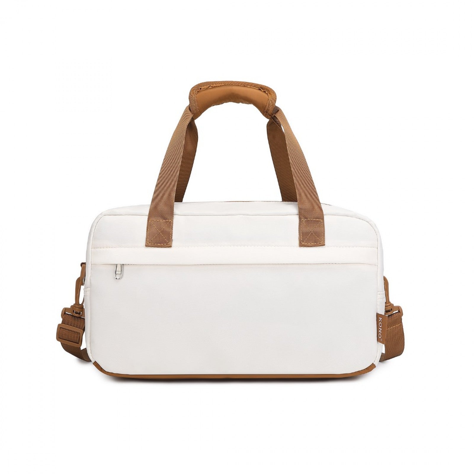 Kono Lightweight Water-Resistant Foldable Under Seat Travel Carry-on Duffel Bag Small (EA2369S) - Beige & Brown