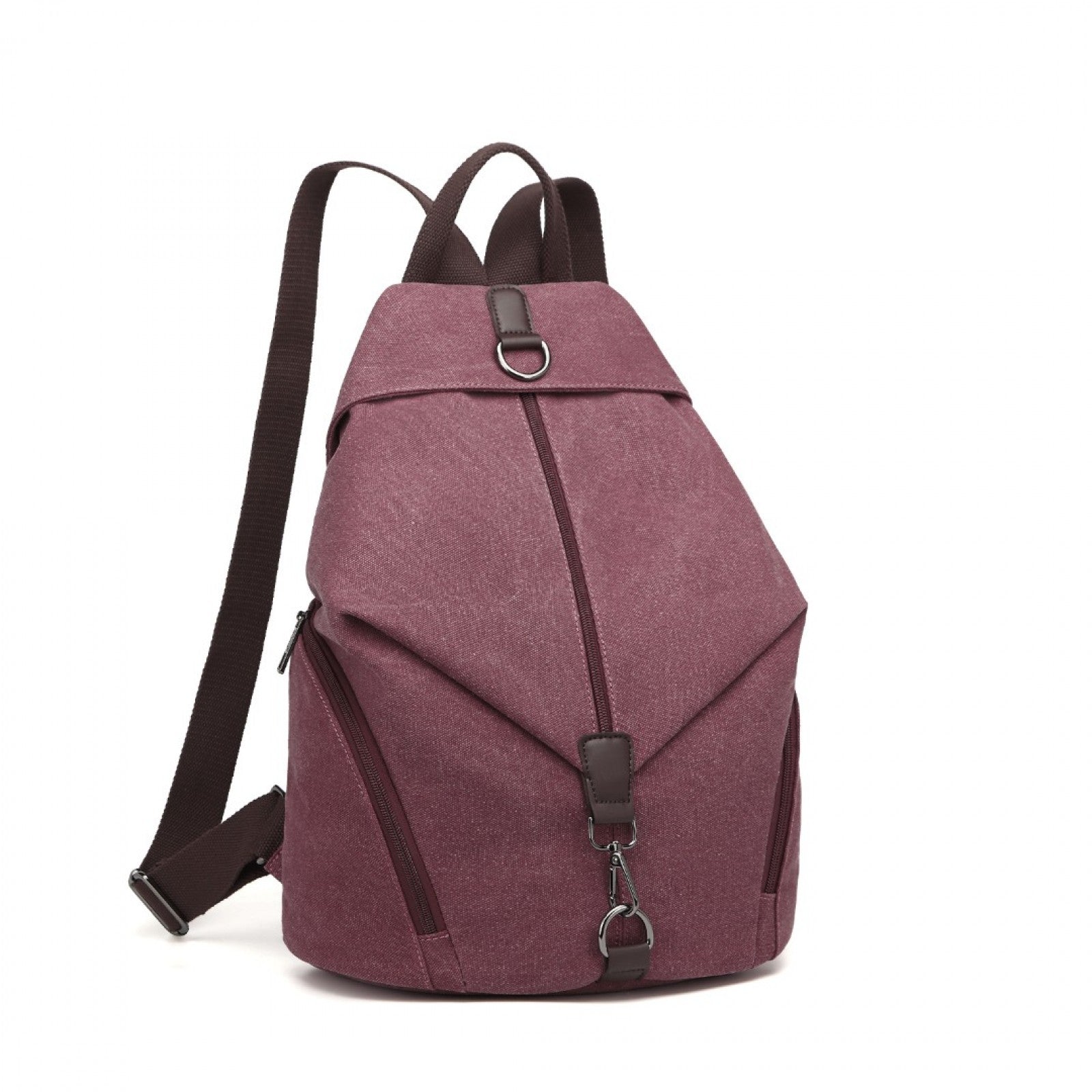 Kono Fashion Anti-Theft Canvas Backpack (EB2044) - Red