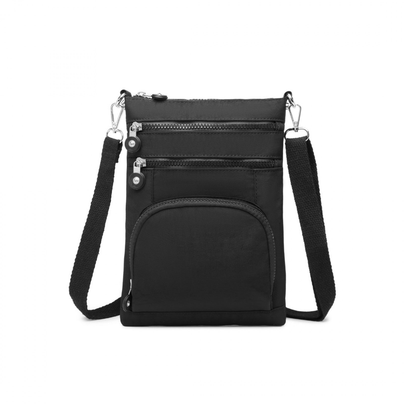 Kono Casual Multi Pocket RFID Blocking Cross body Bag (EB2228) - Black