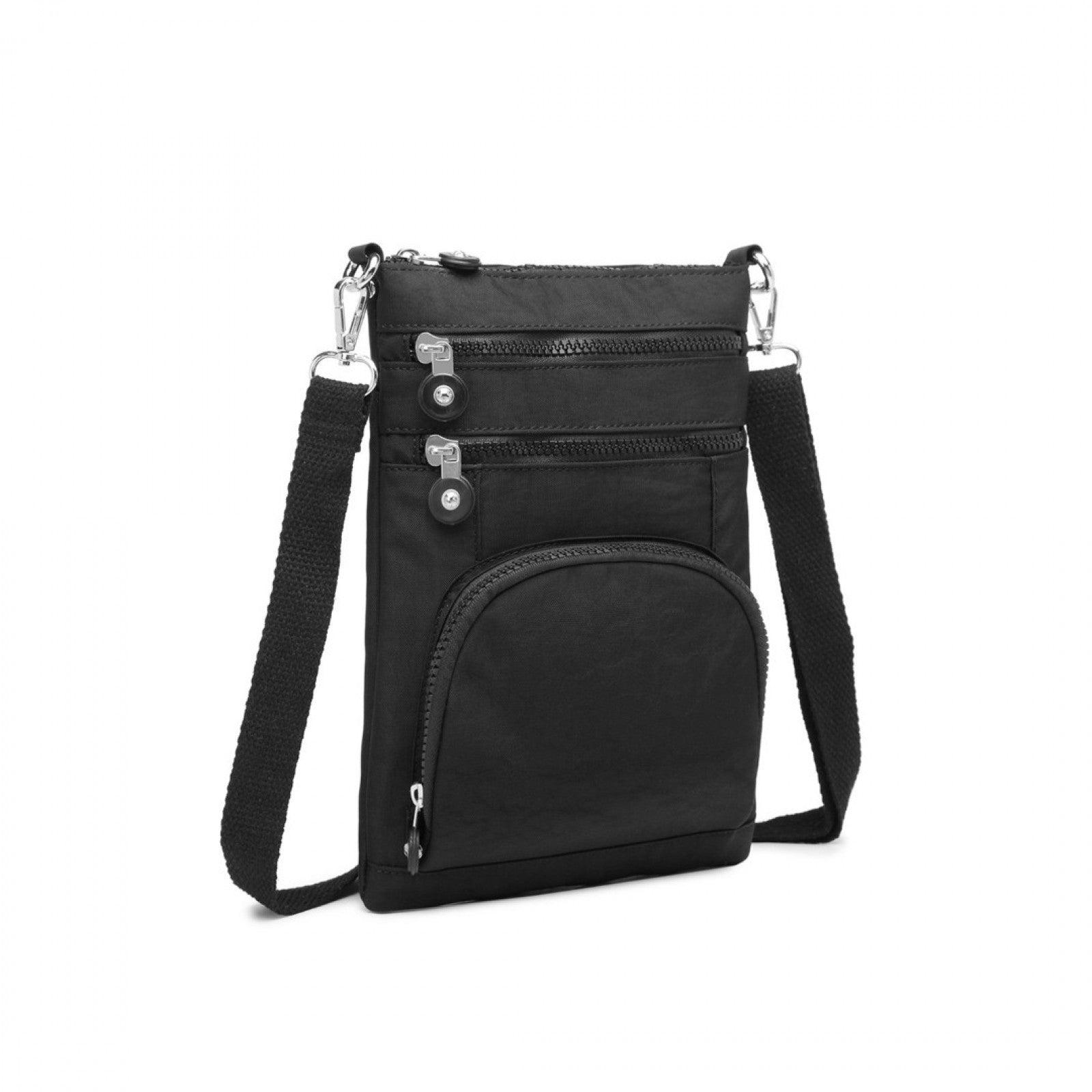 Kono Casual Multi Pocket RFID Blocking Cross body Bag (EB2228) - Black
