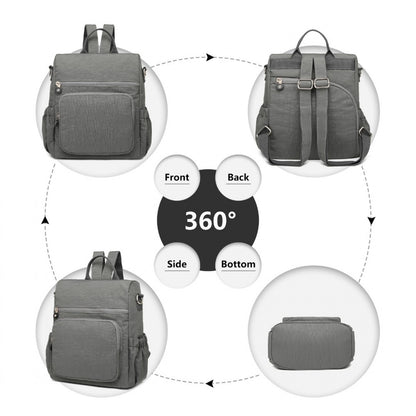 Kono Multi Way Anti-theft Waterproof Backpack Shoulder Bag (EH2107) - Grey