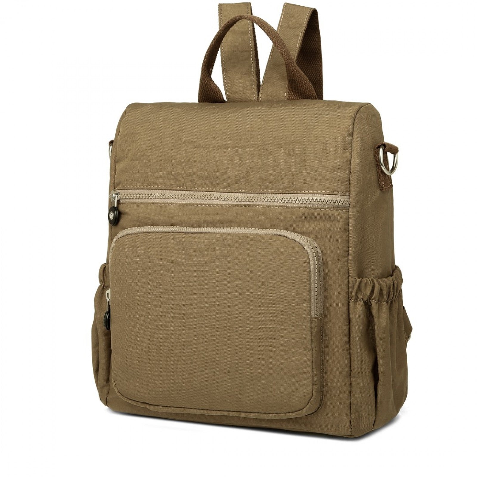 Kono Multi Way Anti-theft Waterproof Backpack Shoulder Bag (EH2107) - Khaki