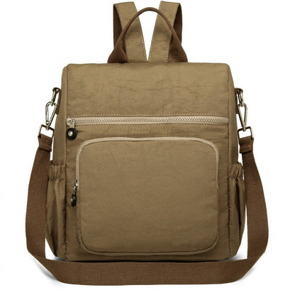 Kono Multi Way Anti-theft Waterproof Backpack Shoulder Bag (EH2107) - Khaki