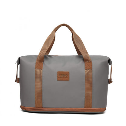 Kono Two Pieces Expandable Durable Waterproof Travel Duffel Bag Set (EA2212) - Grey & Brown