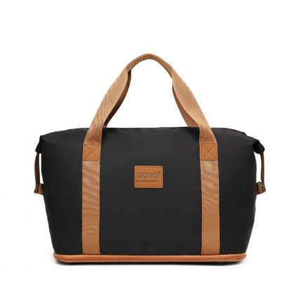 Kono Two Pieces Expandable Durable Waterproof Travel Duffel Bag Set (EA2212) - Black & Brown