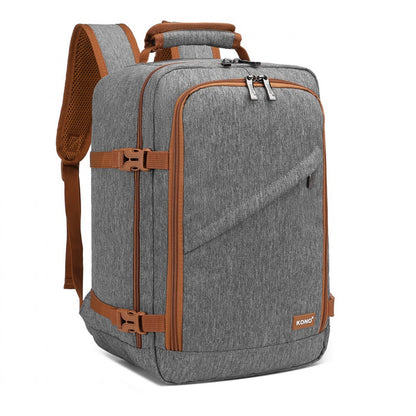 Kono Lightweight Cabin Bag Travel Business Backpack (EM2231S) - Grey & Brown