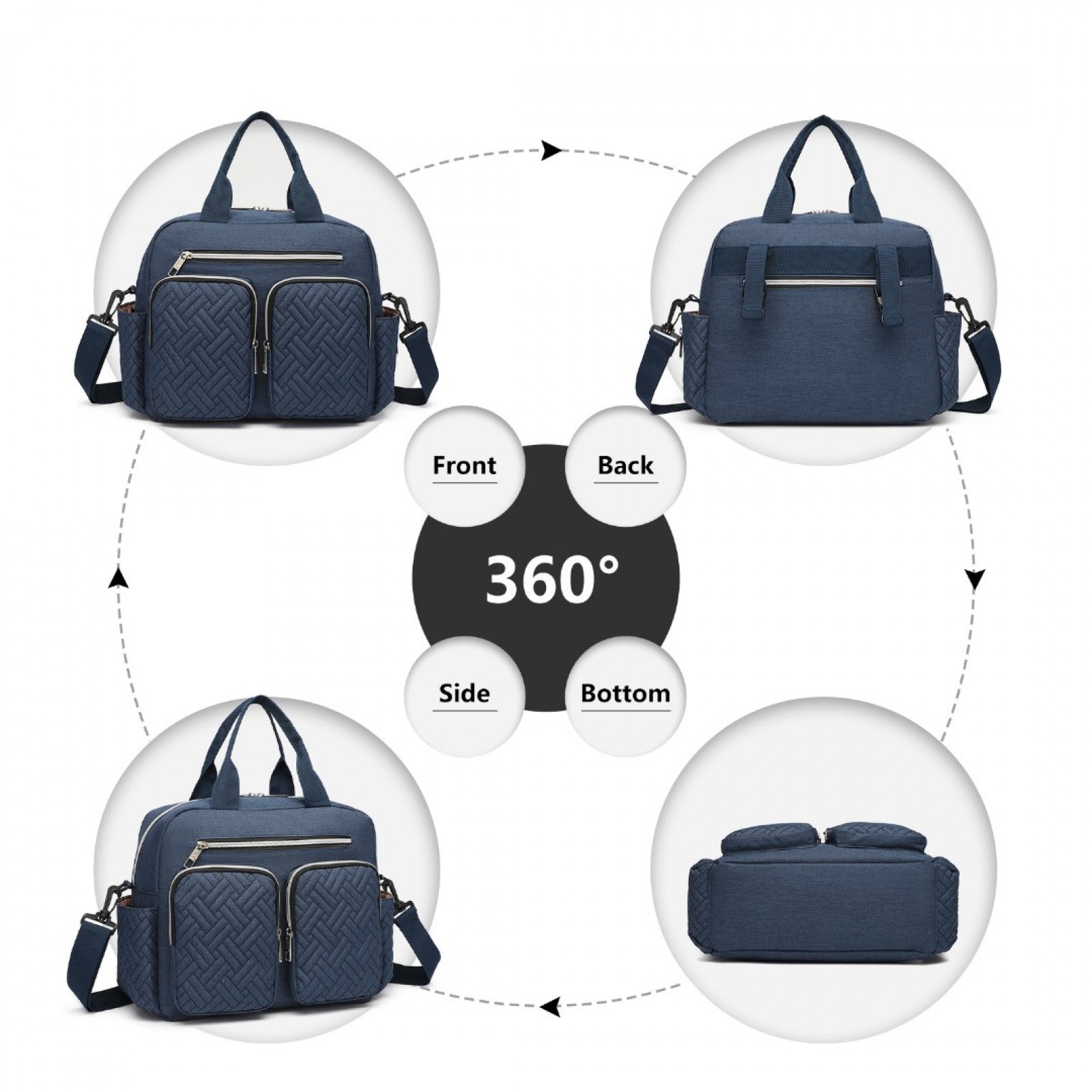 Kono Durable And Functional Changing Tote Bag (EQ2248) - Navy