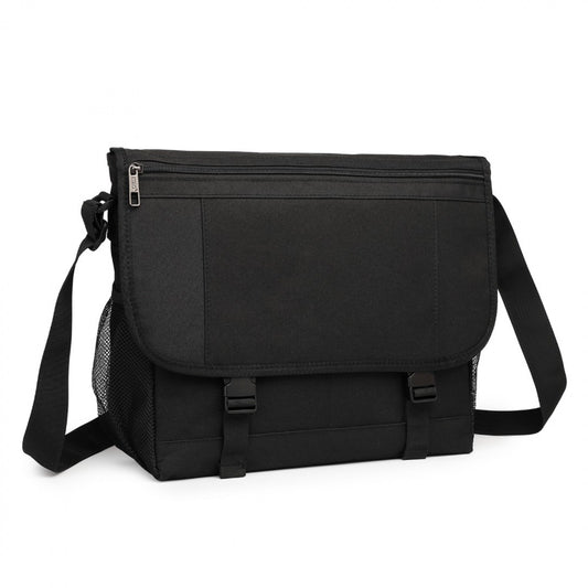Kono High Security Messenger Bag Satchel Shoulder Bag (EQ2260) - Black