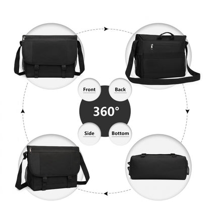 Kono High Security Messenger Bag Satchel Shoulder Bag (EQ2260) - Black