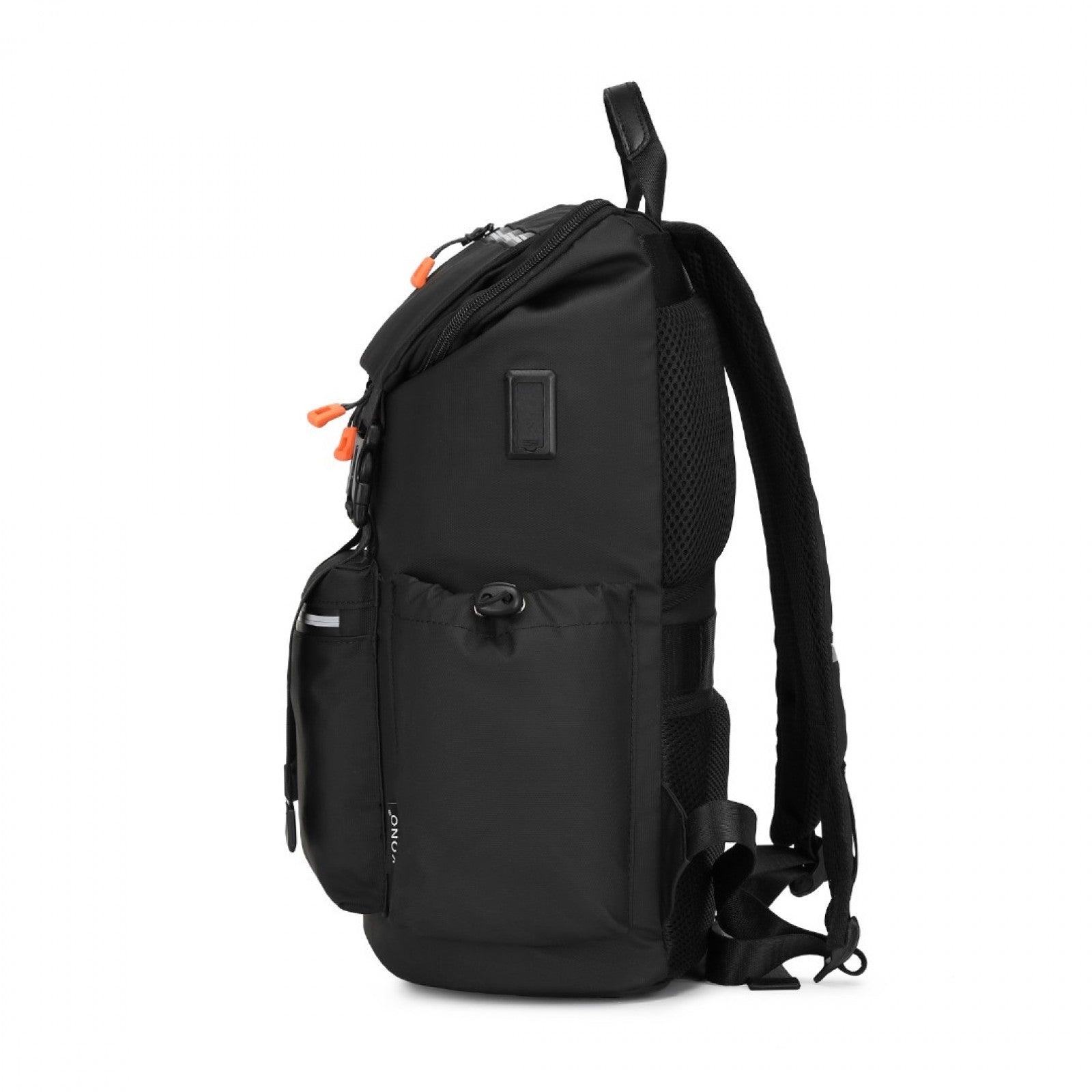 Kono Advanced Leisure Backpack with Reflective Safety Features USB Charging and Dedicated Laptop Sleeve (EQ2404) - Black
