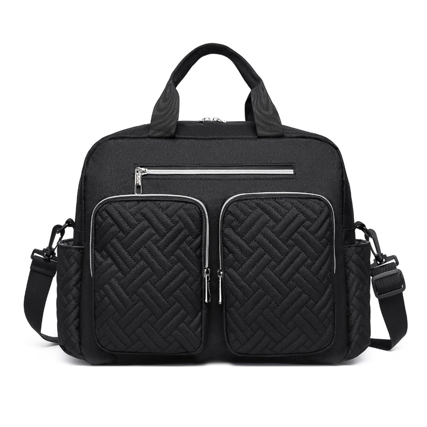 Kono Versatile Diaper Changing Tote Bag with Built-In Changing Mat Thermal Insulation Waterproof Design (EQ2411) - Black