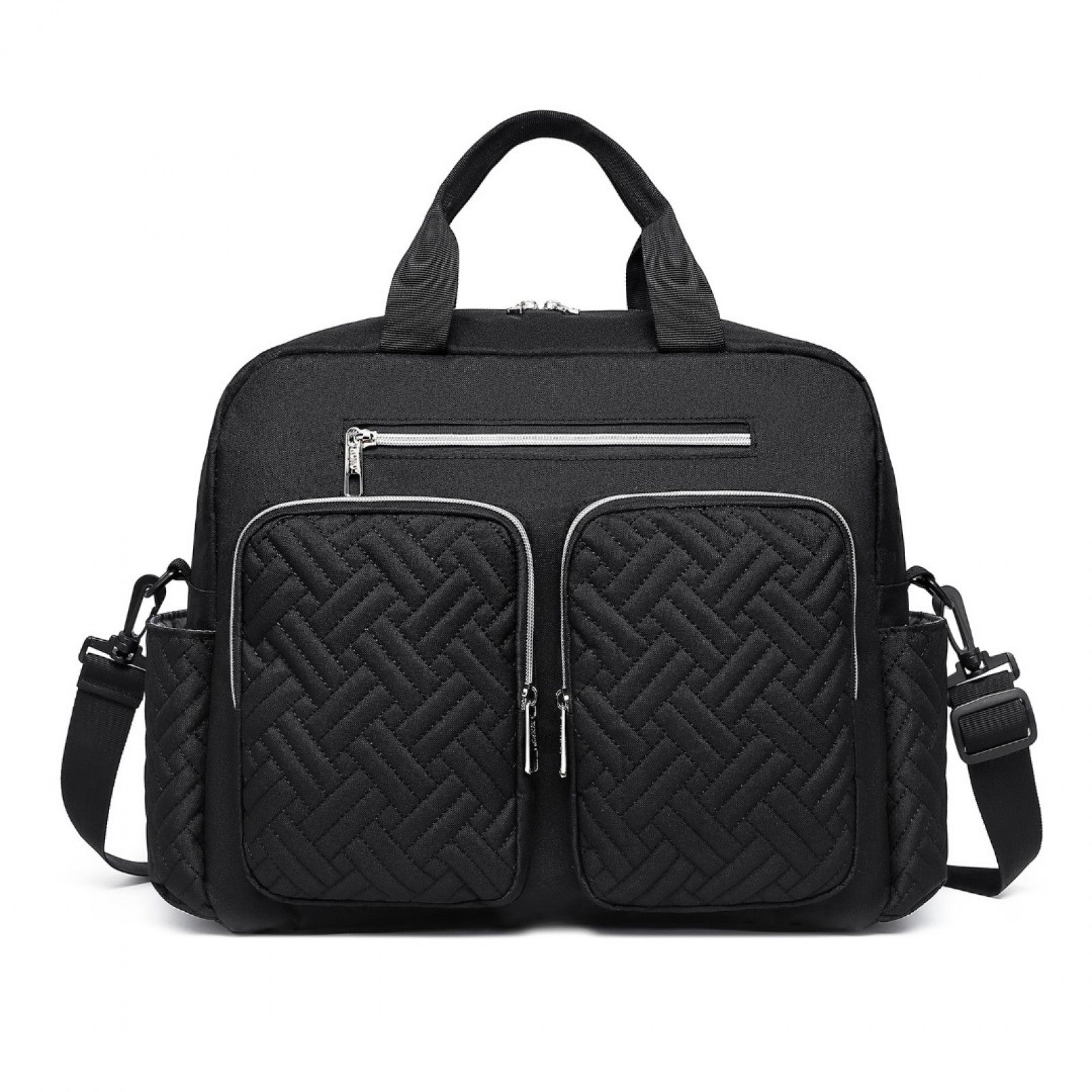 Kono Versatile Diaper Changing Tote Bag with Built-In Changing Mat Thermal Insulation Waterproof Design (EQ2411) - Black