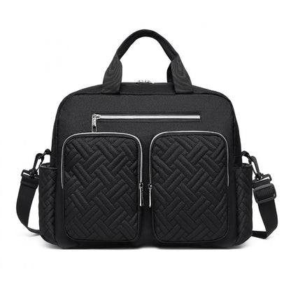 Kono Versatile Diaper Changing Tote Bag with Built-In Changing Mat Thermal Insulation Waterproof Design (EQ2411) - Black