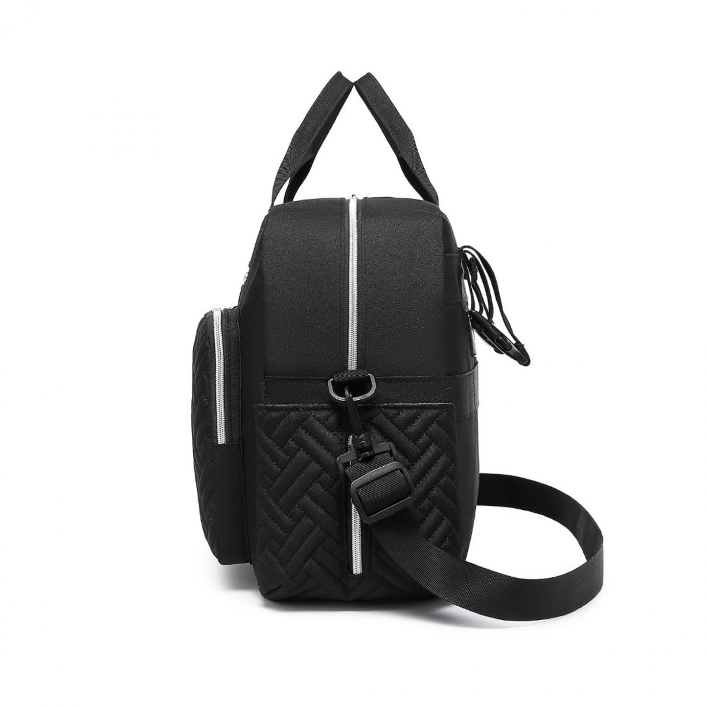 Kono Versatile Diaper Changing Tote Bag with Built-In Changing Mat Thermal Insulation Waterproof Design (EQ2411) - Black