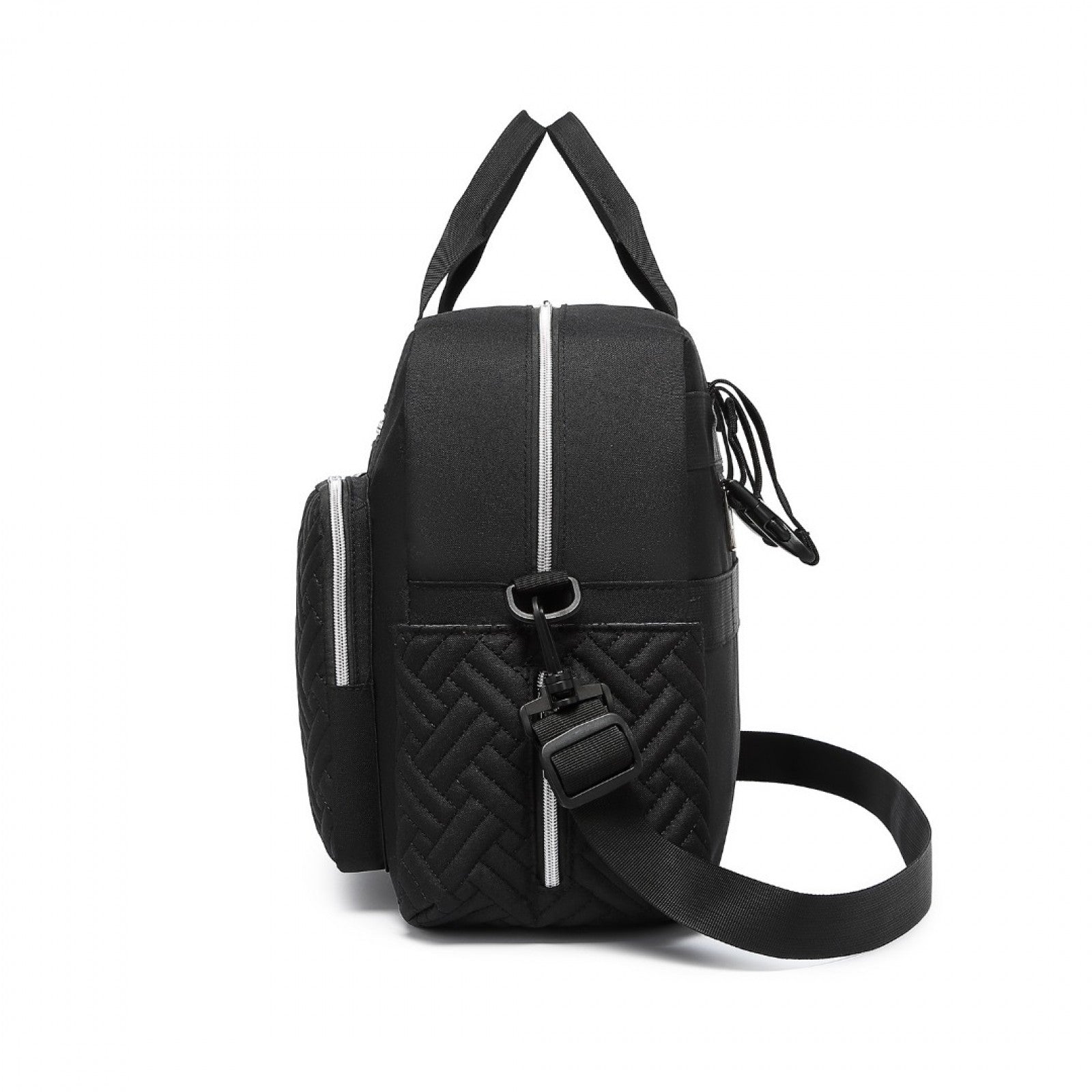 Kono Versatile Diaper Changing Tote Bag with Built-In Changing Mat Thermal Insulation Waterproof Design (EQ2411) - Black