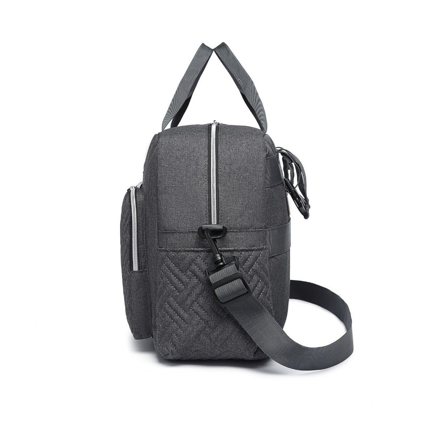 Kono Versatile Diaper Changing Tote Bag with Built-In Changing Mat Thermal Insulation Waterproof Design (EQ2411) - Dark Grey