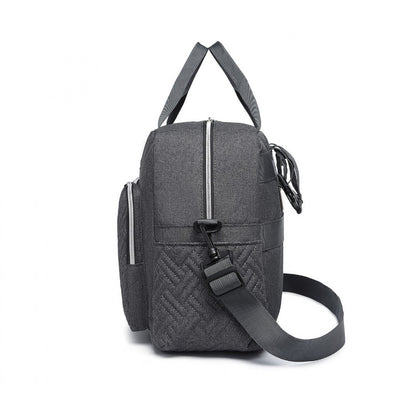 Kono Versatile Diaper Changing Tote Bag with Built-In Changing Mat Thermal Insulation Waterproof Design (EQ2411) - Dark Grey