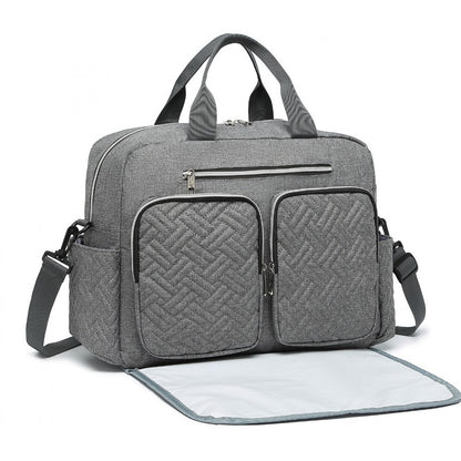 Kono Versatile Diaper Changing Tote Bag with Built-In Changing Mat Thermal Insulation Waterproof Design (EQ2411) - Grey