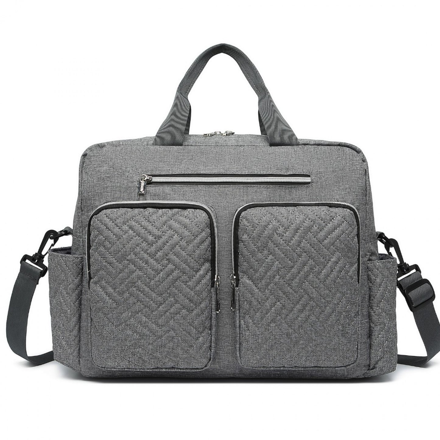 Kono Versatile Diaper Changing Tote Bag with Built-In Changing Mat Thermal Insulation Waterproof Design (EQ2411) - Grey