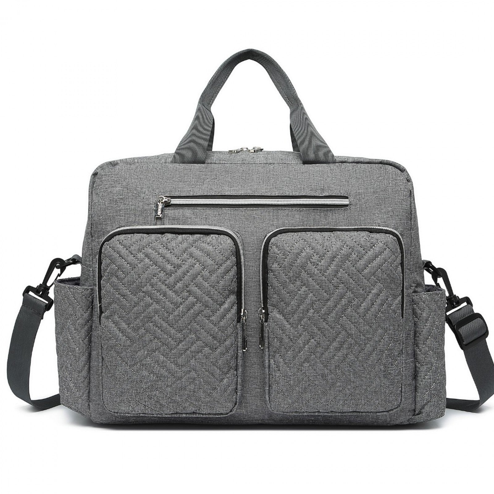 Kono Versatile Diaper Changing Tote Bag with Built-In Changing Mat Thermal Insulation Waterproof Design (EQ2411) - Grey