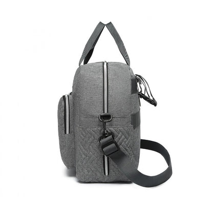 Kono Versatile Diaper Changing Tote Bag with Built-In Changing Mat Thermal Insulation Waterproof Design (EQ2411) - Grey